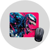 Round mouse pad with a colorful character design on a white background
